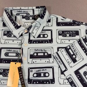 NWT Swing Juice Golf & Hip Hop Cassette Tape Polo Shirt Blue XXL Ecotec UPF 50+